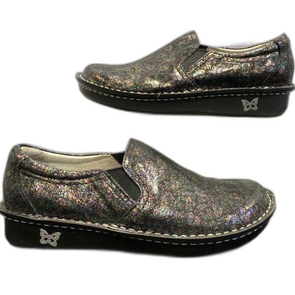 Alegria Shoes - Alegria Black Multi Metallic Brook Tranquil Clogs - Size 38